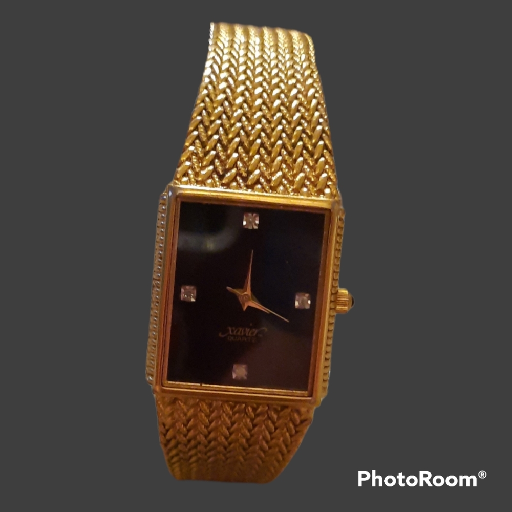 Xavier goldtone diamond accent watch